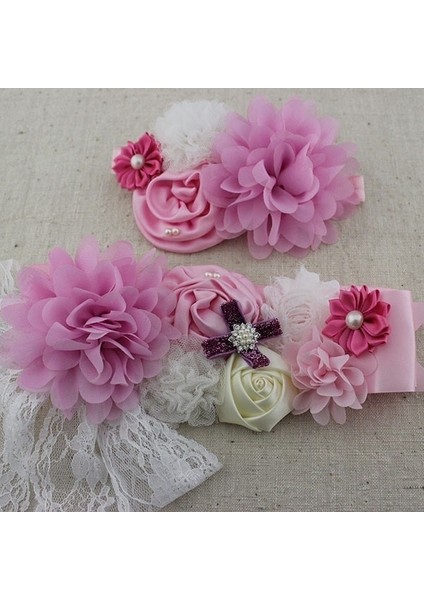 2 Adet/takım Moda Kuşak Eşleşen Kafa Bandı ile Şifon Eski Püskü Çiçek Kuşak Kemer Kız Çiçek Kanat Hamile Kemeri (Yurt Dışından) modelleri