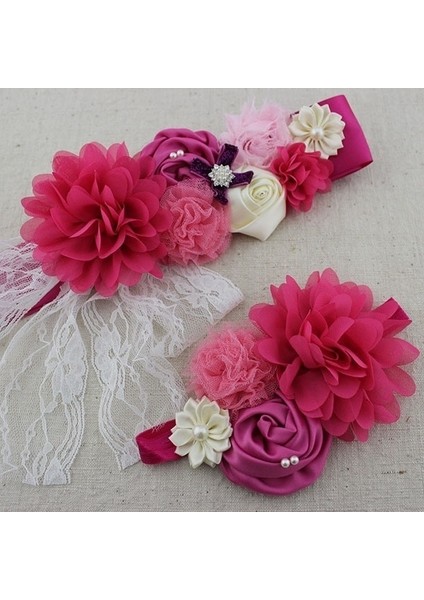 2 Adet/takım Moda Kuşak Eşleşen Kafa Bandı ile Şifon Eski Püskü Çiçek Kuşak Kemer Kız Çiçek Kanat Hamile Kemeri (Yurt Dışından) indirimleri