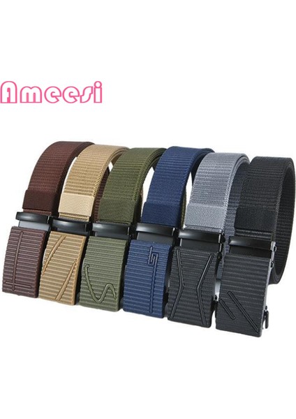 Ameesi Erkek Bel Kayışı Düz Renk Dış Mekan Ücretsiz Ayar Kemeri (Yurt Dışından)