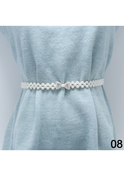 Eb Zarif Kadın Çiçek Inci Kemer Bel Kemeri Elastik Toka Inci Zincir Kemer Kadın Kız Elbise Kristal Kayış (Yurt Dışından) fiyatları