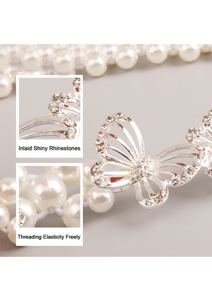 Eb Zarif Kadın Çiçek Inci Kemer Bel Kemeri Elastik Toka Inci Zincir Kemer Kadın Kız Elbise Kristal Kayış (Yurt Dışından) fırsatları