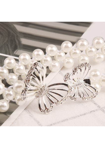 Eb Zarif Kadın Çiçek Inci Kemer Bel Kemeri Elastik Toka Inci Zincir Kemer Kadın Kız Elbise Kristal Kayış (Yurt Dışından) indirimleri