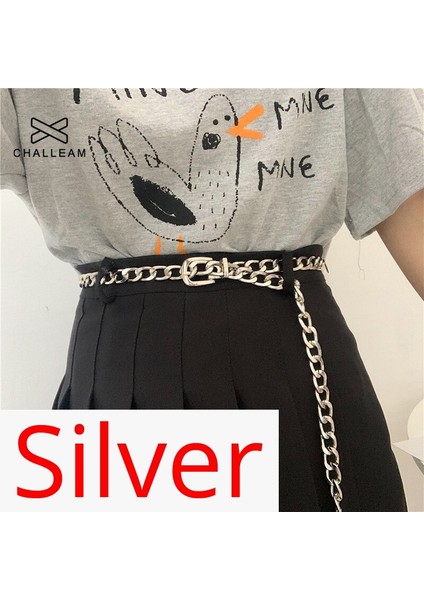 Kadın Zincir Kemer Moda Kadın Altın Gümüş Metal Punk Bel Zincirleri Hip Hop Rahat Elbise Kot Kemer Bayanlar Ketting Riem 259 (Yurt Dışından) fiyatları