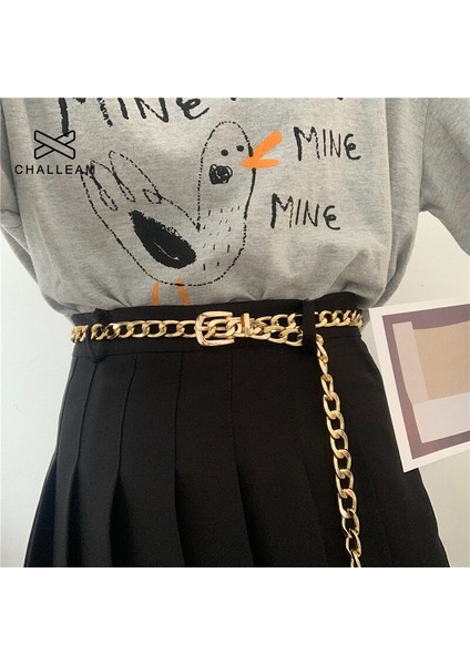 Kadın Zincir Kemer Moda Kadın Altın Gümüş Metal Punk Bel Zincirleri Hip Hop Rahat Elbise Kot Kemer Bayanlar Ketting Riem 259 (Yurt Dışından) modelleri