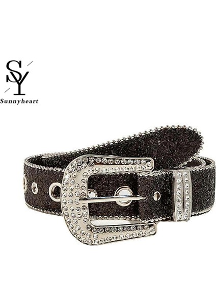 Sunnyheart Bel Kayışı Mükemmel Işçilik Glitter Rhinestone Payetler Bayan Kemer (Yurt Dışından) modelleri
