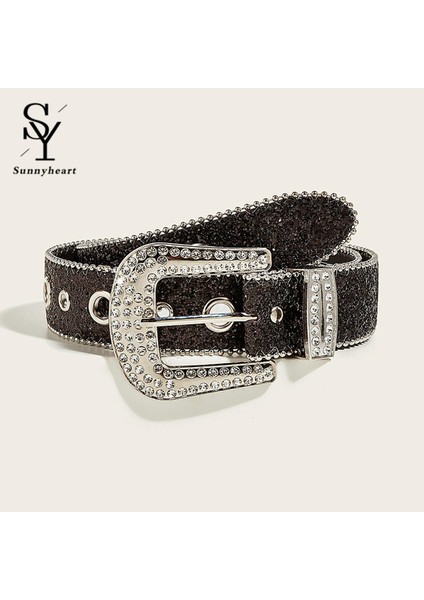 Sunnyheart Bel Kayışı Mükemmel Işçilik Glitter Rhinestone Payetler Bayan Kemer (Yurt Dışından) indirimleri