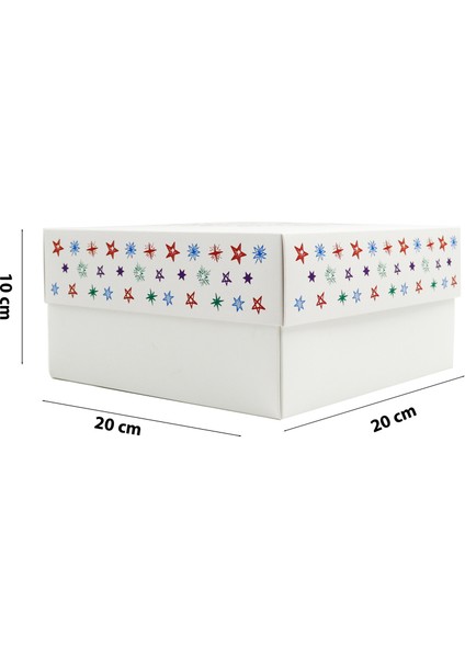 20 x 20 x 10 Özel Tasarım Kapaklı Hediye Kutusu 1 Adet Model:2