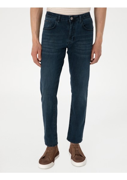 Erkek Mavi Straight Fit Jean Pantolon 50302655-VR036