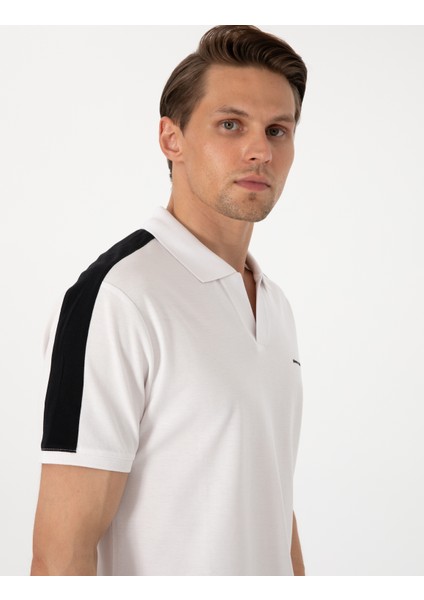 Erkek Siyah Kol Detaylı Slim Fit Polo Yaka Tişört 50307520-VR046 fiyatları