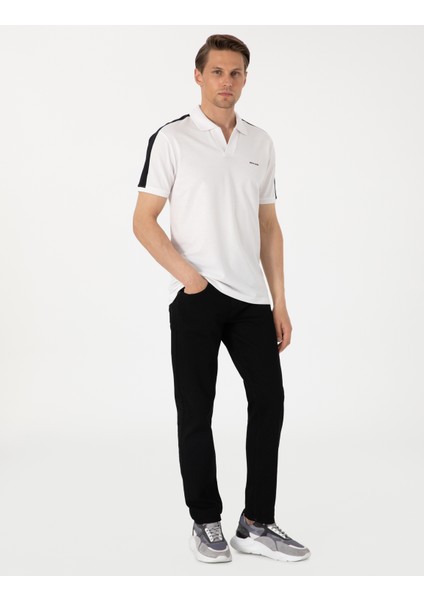 Erkek Siyah Kol Detaylı Slim Fit Polo Yaka Tişört 50307520-VR046 fırsatları