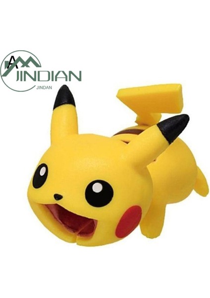 Mini Karikatür Pokemon Pikachu Bite Telefon Kablosu Şarj Cihazı Veri Kablosu Koruyucu Kapak (Yurt Dışından)