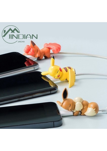 Mini Karikatür Pokemon Pikachu Bite Telefon Kablosu Şarj Cihazı Veri Kablosu Koruyucu Kapak (Yurt Dışından) modelleri