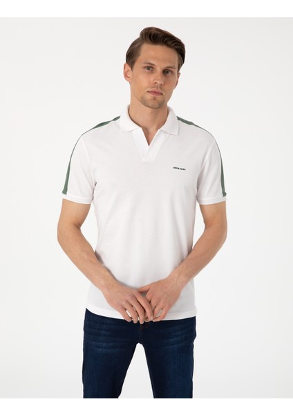 Erkek Haki Kol Detaylı Slim Fit Polo Yaka Tişört 50307520-VR027 modelleri