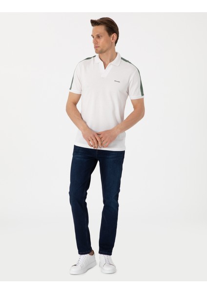 Erkek Haki Kol Detaylı Slim Fit Polo Yaka Tişört 50307520-VR027 fırsatları