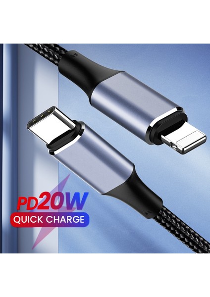 Pd 20W Tip C 8pin Hızlı Şarj Şarj Aleti Kablosu iPhone 14 13 12 11 Pro Max Xs Xr 0.5/1/2m Hızlı Şarj USB C Veri Kablosu (Yurt Dışından)