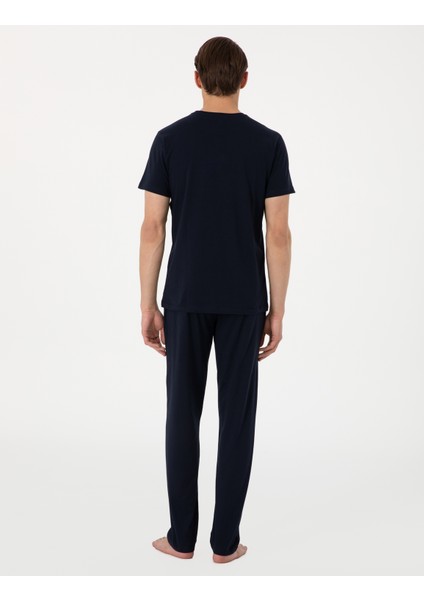Erkek Lacivert Kısakol Pijama Takımı 50314417-200 indirimleri