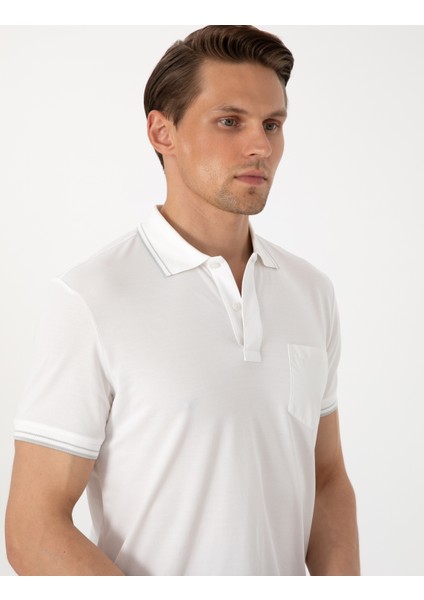 Erkek Ekru Slim Fit Tişört 50302631-VR019 fiyatları