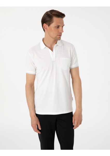 Erkek Ekru Slim Fit Tişört 50302631-VR019 modelleri