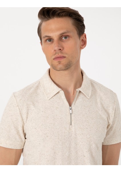 Erkek Bej Slim Fit Tişört 50303869-VR011 fiyatları