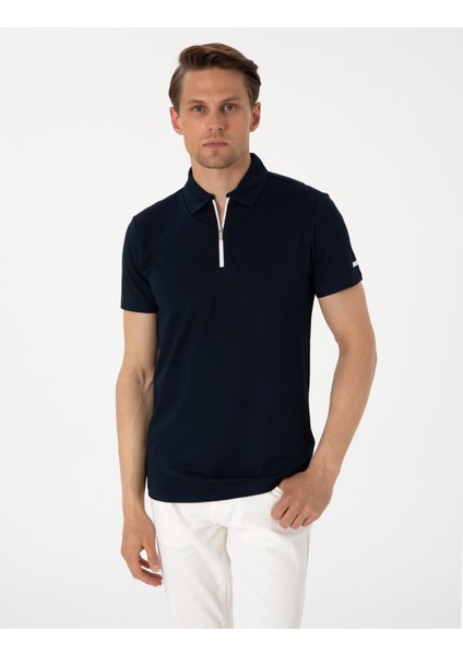 Erkek Lacivert Slim Fit Tişört 50302623-VR033