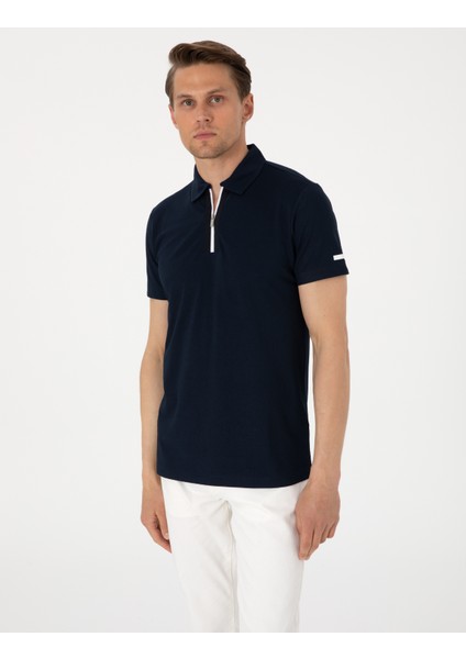 Erkek Lacivert Slim Fit Tişört 50302623-VR033 modelleri