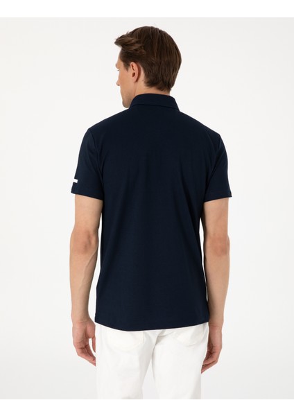 Erkek Lacivert Slim Fit Tişört 50302623-VR033 indirimleri