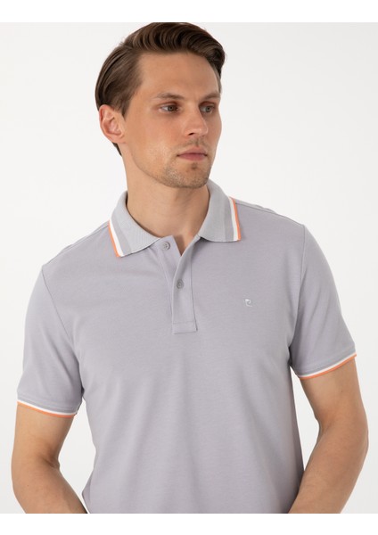 Erkek Açık Gri Slim Fit Polo Yaka Tişört 50310203-VR001 fiyatları