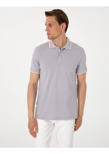 Erkek Açık Gri Slim Fit Polo Yaka Tişört 50310203-VR001 modelleri