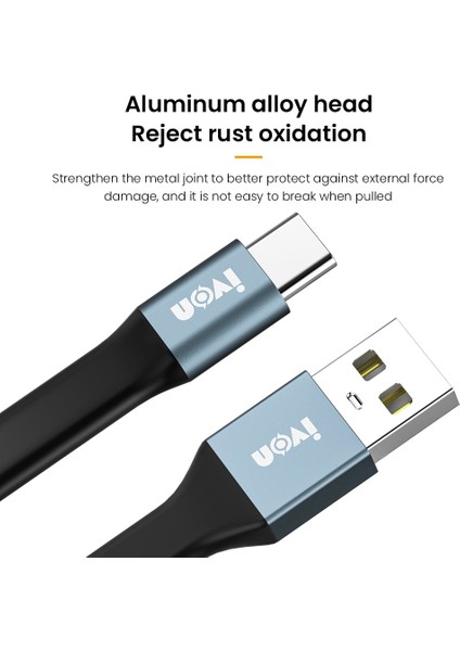 Mini Anahtarlık Taşınabilir USB Veri Kablosu iPhone 3A Hızlı Şarj Tipi C Mikro USB C Kısa Kablo Kablosu Xiaomi Huawei Poco (Yurt Dışından)
