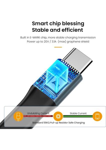 Mini Anahtarlık Taşınabilir USB Veri Kablosu iPhone 3A Hızlı Şarj Tipi C Mikro USB C Kısa Kablo Kablosu Xiaomi Huawei Poco (Yurt Dışından)