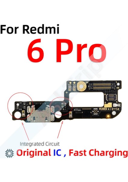 Orijinal Hızlı Şarj USB Şarj Aleti Kurulu Bağlantı Noktası Konektörü Mic Dock Flex Kablo Xiaomi Redmi Için Not 6 7 6A 7A Pro Artı Dock (Yurt Dışından)