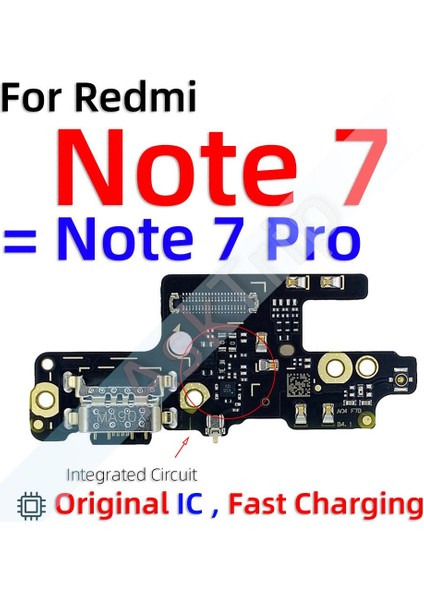 Orijinal Hızlı Şarj USB Şarj Aleti Kurulu Bağlantı Noktası Konektörü Mic Dock Flex Kablo Xiaomi Redmi Için Not 6 7 6A 7A Pro Artı Dock (Yurt Dışından)