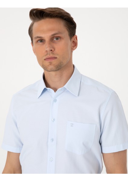 Erkek Açık Mavi Regular Fit Kısa Kollu Gömlek 50307003-VR003