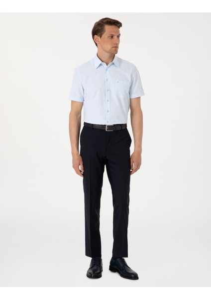 Erkek Açık Mavi Regular Fit Kısa Kollu Gömlek 50307003-VR003