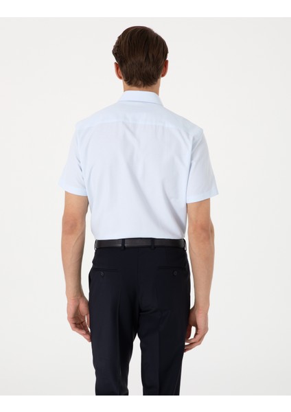 Erkek Açık Mavi Regular Fit Kısa Kollu Gömlek 50307003-VR003