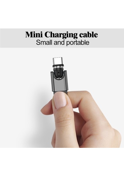 Mini Döndür Manyetik Kablo Mikro USB Tip C 3A Hızlı Şarj Telefon Kablosu iPhone Samsung Xiaomi Huawei USB Şarj Aleti Kablosu Tel (Yurt Dışından)