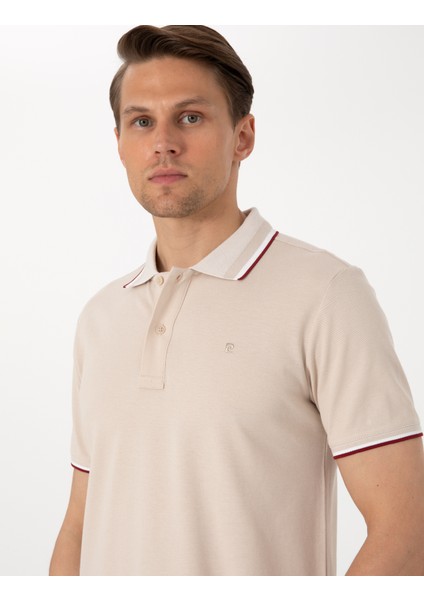 Erkek Bej Slim Fit Polo Yaka Tişört 50310203-VR011 fiyatları