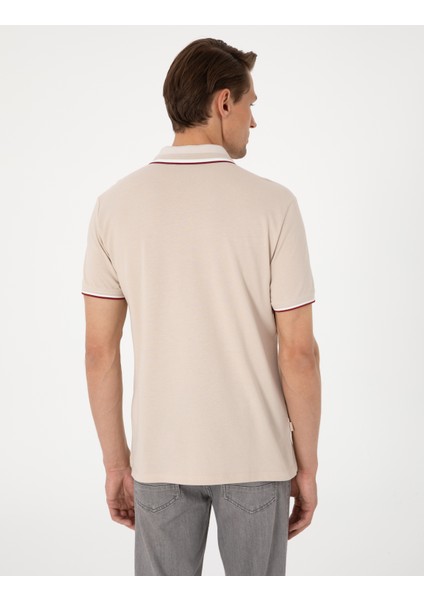 Erkek Bej Slim Fit Polo Yaka Tişört 50310203-VR011 indirimleri