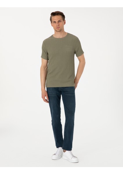 Erkek Haki Slim Fit Tişört 50306802-VR027 fırsatları