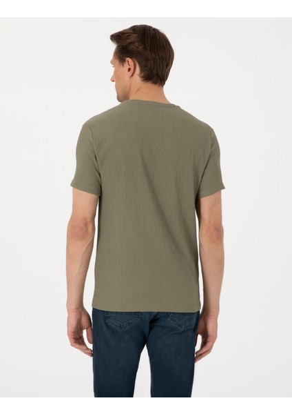 Erkek Haki Slim Fit Tişört 50306802-VR027 indirimleri