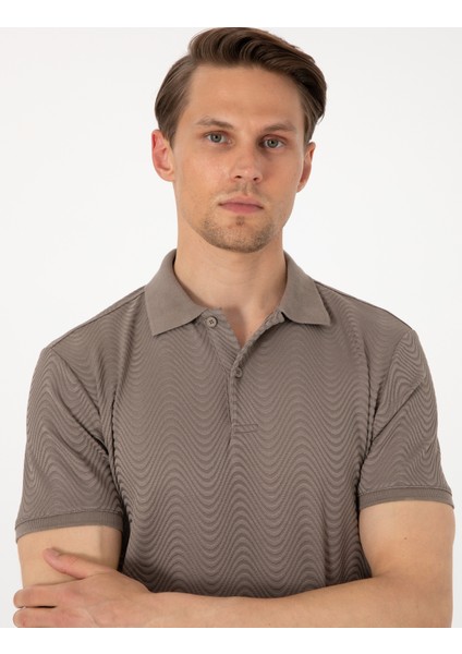 Erkek Koyu Vizon Slim Fit Polo Yaka Tişört 50310233-VR241 fiyatları