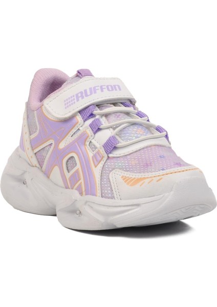 Beyaz-Lila Çocuk Spor Ayakkabı Ruffon 2351 P