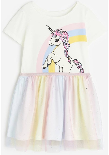Unicorn Tüllü Pullu Elbise