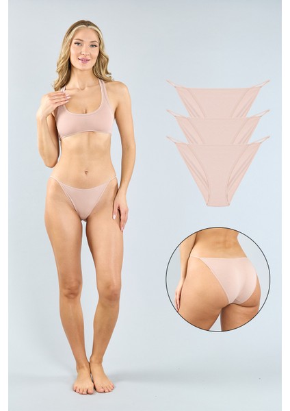 Pamuklu Ten Klasik Kesim String Külot 3'lü Paket