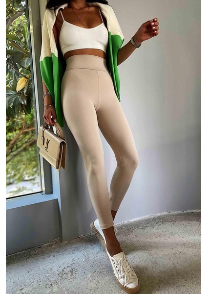 Kadın Yüksek Bel Içi Şardonlu Fırsat Ürün Toparlayıcı Tayt indirimleri