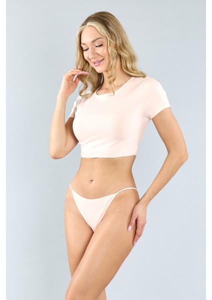 Pamuklu Pembe Klasik Kesim String Külot 3'lü Paket modelleri