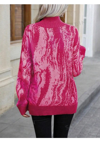 Kadın Uzun Kollu Balıkçı Yaka Çok Renkli Triko Bluz fiyatları