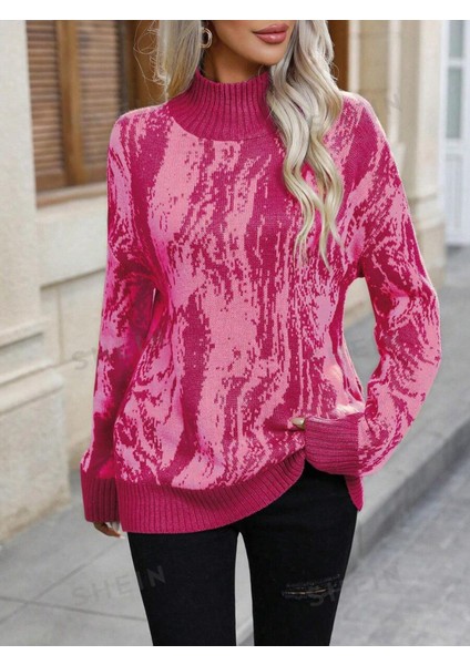 Kadın Uzun Kollu Balıkçı Yaka Çok Renkli Triko Bluz fırsatları