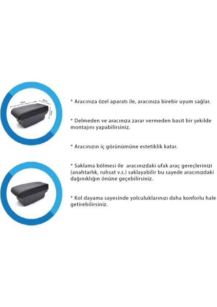 Opel Corsa E Sürgülü Kolçak Kol Dayama 2 Adet USB Li Araca Özel Delmesiz Vidasız Montaj indirimleri