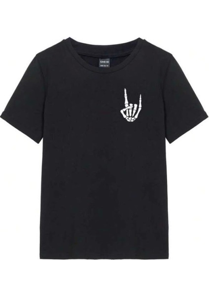 Baskılı T-Shirt - Siyah